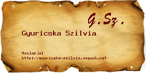 Gyuricska Szilvia névjegykártya